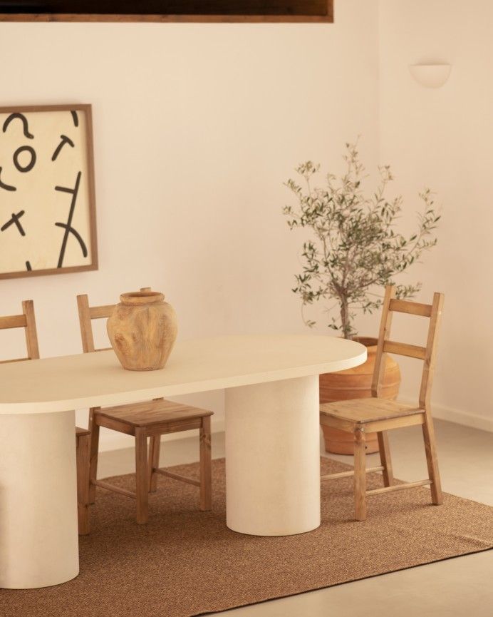 MESA KENZZY MESA DE JANTAR OVAL KENZZY OFF WHITE