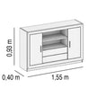 APARADOR 2 PUERTAS CORREDERAS 2 CAJONES 155cm