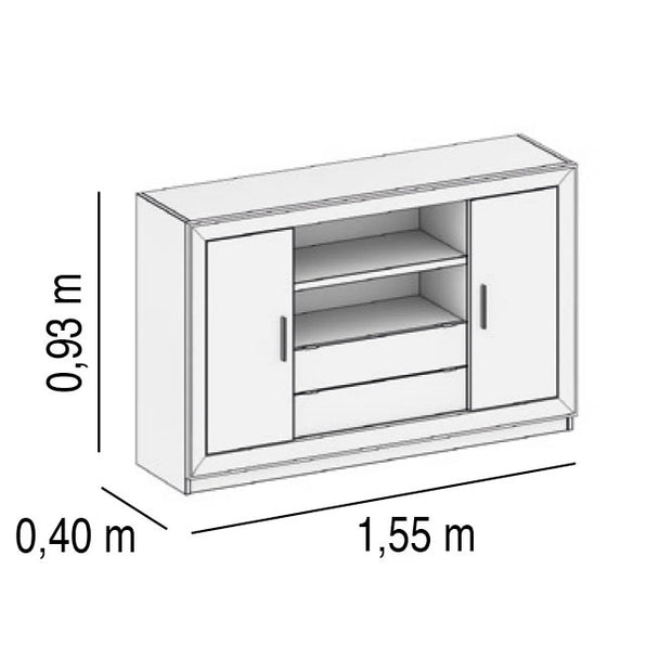 APARADOR 2 PUERTAS CORREDERAS 2 CAJONES 155cm