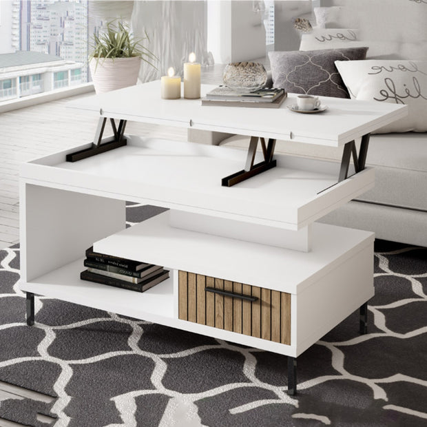 MESA DE CENTRO ELEVABLE Y CONVERTIBLE CAPRICCIO