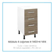 BAJO COCINA 5 CAJONES 40X16X17.5cm