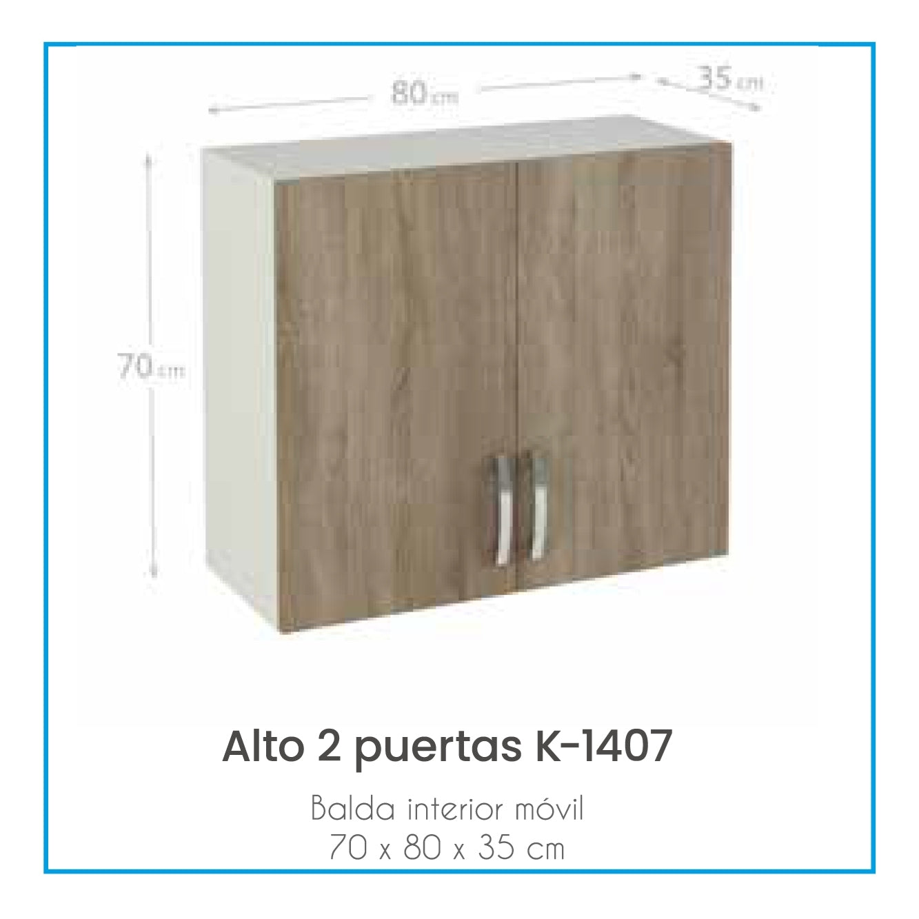 ALTO 2 PUERTAS COCINA 80X33X70cm