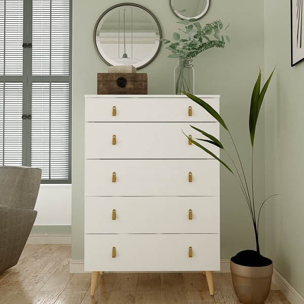 COMODA 5 CAJONES T. PIEL