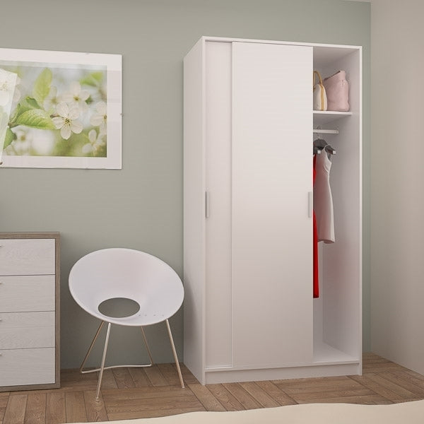 Armario de 2 Puertas Correderas –  100x50x200 cm