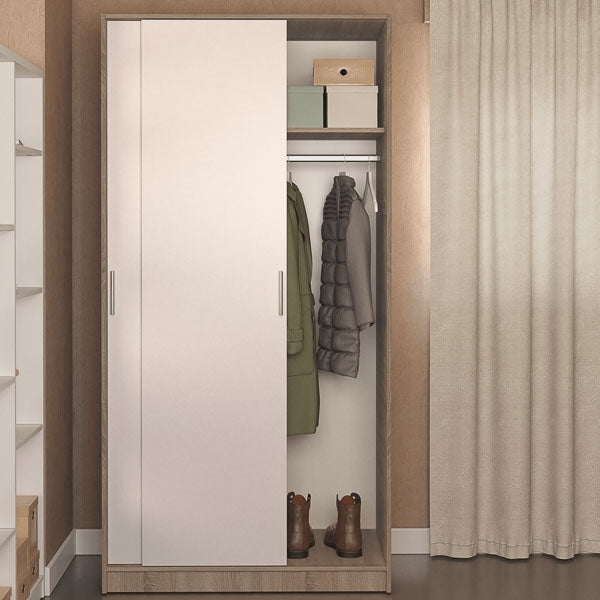 Armario de 2 Puertas Correderas –  100x50x200 cm