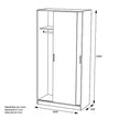 Armario de 2 Puertas Correderas –  100x50x200 cm