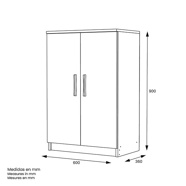 Armario Multiestante Bajo 2 Puertas – 90x60x36 cm