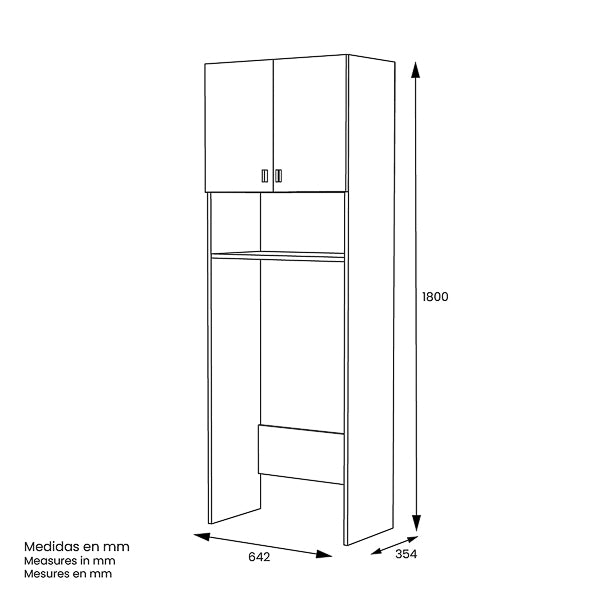 Mueble Lavadora Blanco 180x64,2x35,4 cm