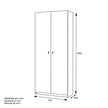 Armario Multiusos 2 Puertas Blanco – 180x75x35,6 cm