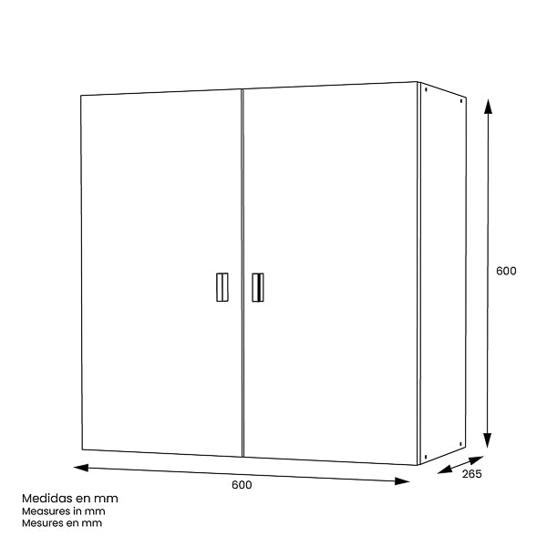 Armario Multiusos Alto 2 Puertas –  60x60x26,5 cm
