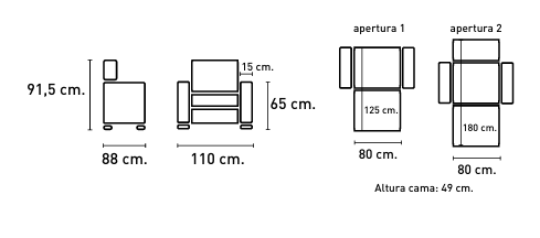 SOFA CAMA 110cm IZAN