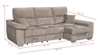 CHAISE LOUNGE PEDRO 258cm