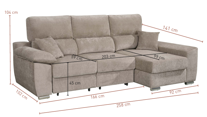 CHAISE LOUNGE PEDRO 258cm