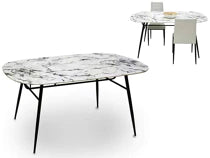 MESA OVALADA SALÓN  EFECTO MÁRMOL