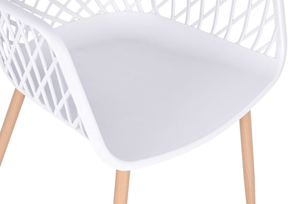 SILLA PP METAL 54X58X85 BLANCO (Pack 4 Unidades)