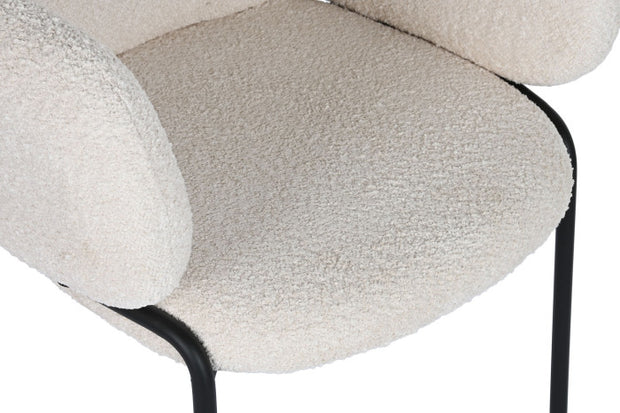SILLA POLIESTER METAL 60X62X84 BOUCLE CREMA (Pack 2 Unidades)