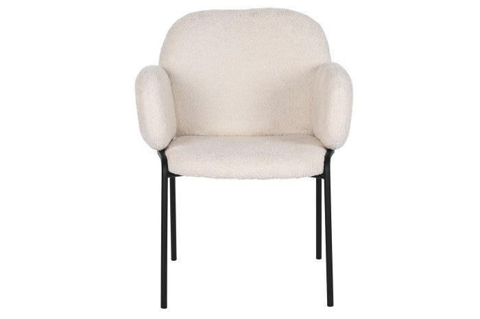 SILLA POLIESTER METAL 60X62X84 BOUCLE CREMA (Pack 2 Unidades)