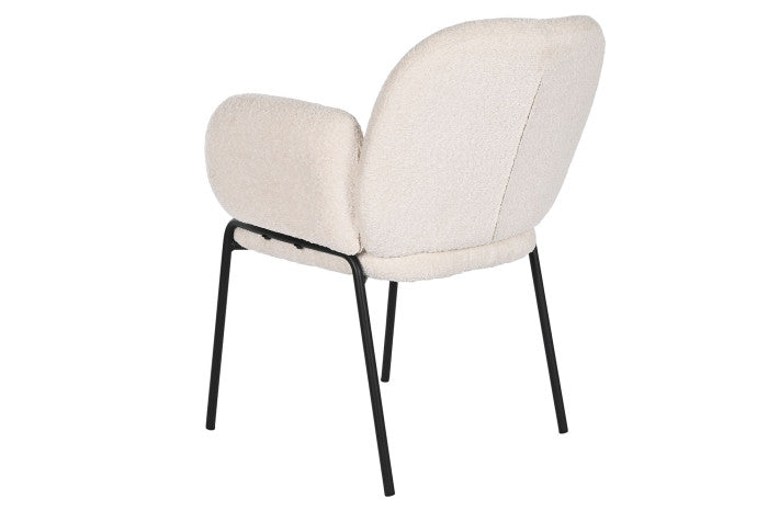SILLA POLIESTER METAL 60X62X84 BOUCLE CREMA (Pack 2 Unidades)