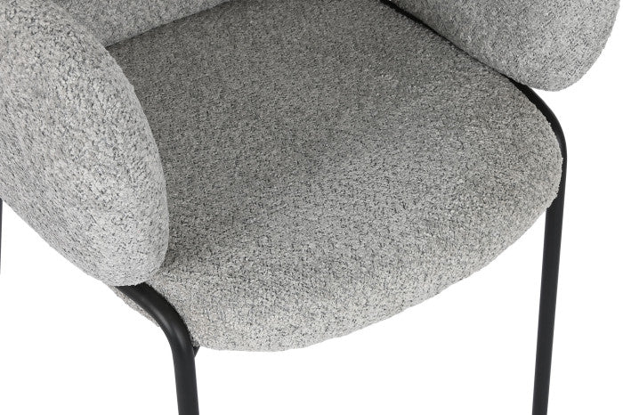SILLA POLIESTER METAL 60X62X84 BOUCLE GRIS (Pack 2 Unidades)