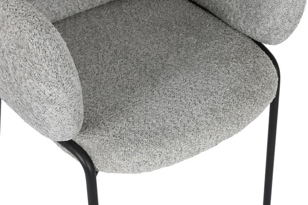 SILLA POLIESTER METAL 60X62X84 BOUCLE GRIS (Pack 2 Unidades)