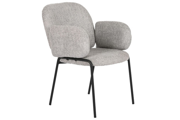 SILLA POLIESTER METAL 60X62X84 BOUCLE GRIS (Pack 2 Unidades)