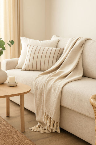 PACK MANTA ALGODÓN 240X260 BEIGE