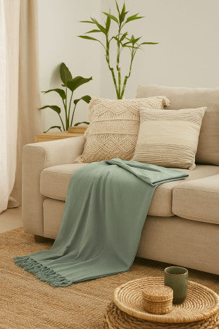 PACK MANTA ALGODÓN 180X260 TURQUESA